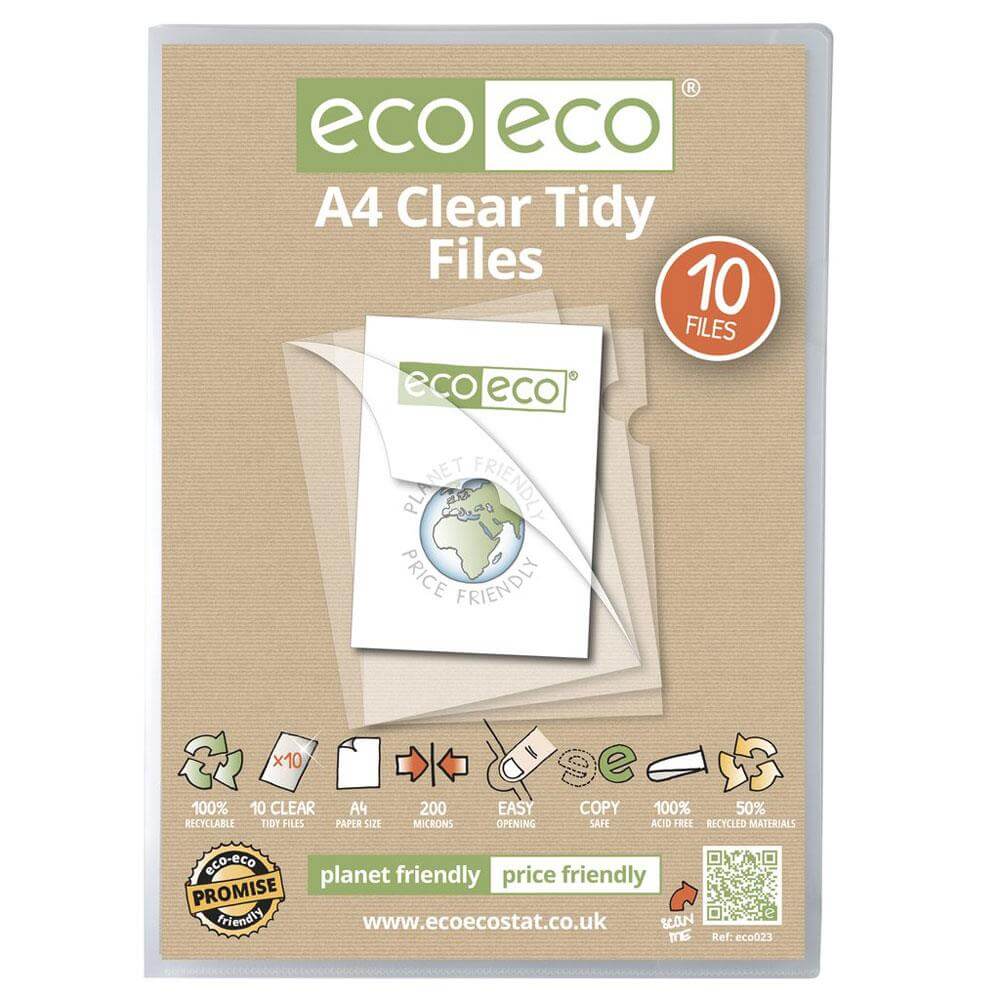 Eco Eco A4 10 Side Opening Clear Tidy Files